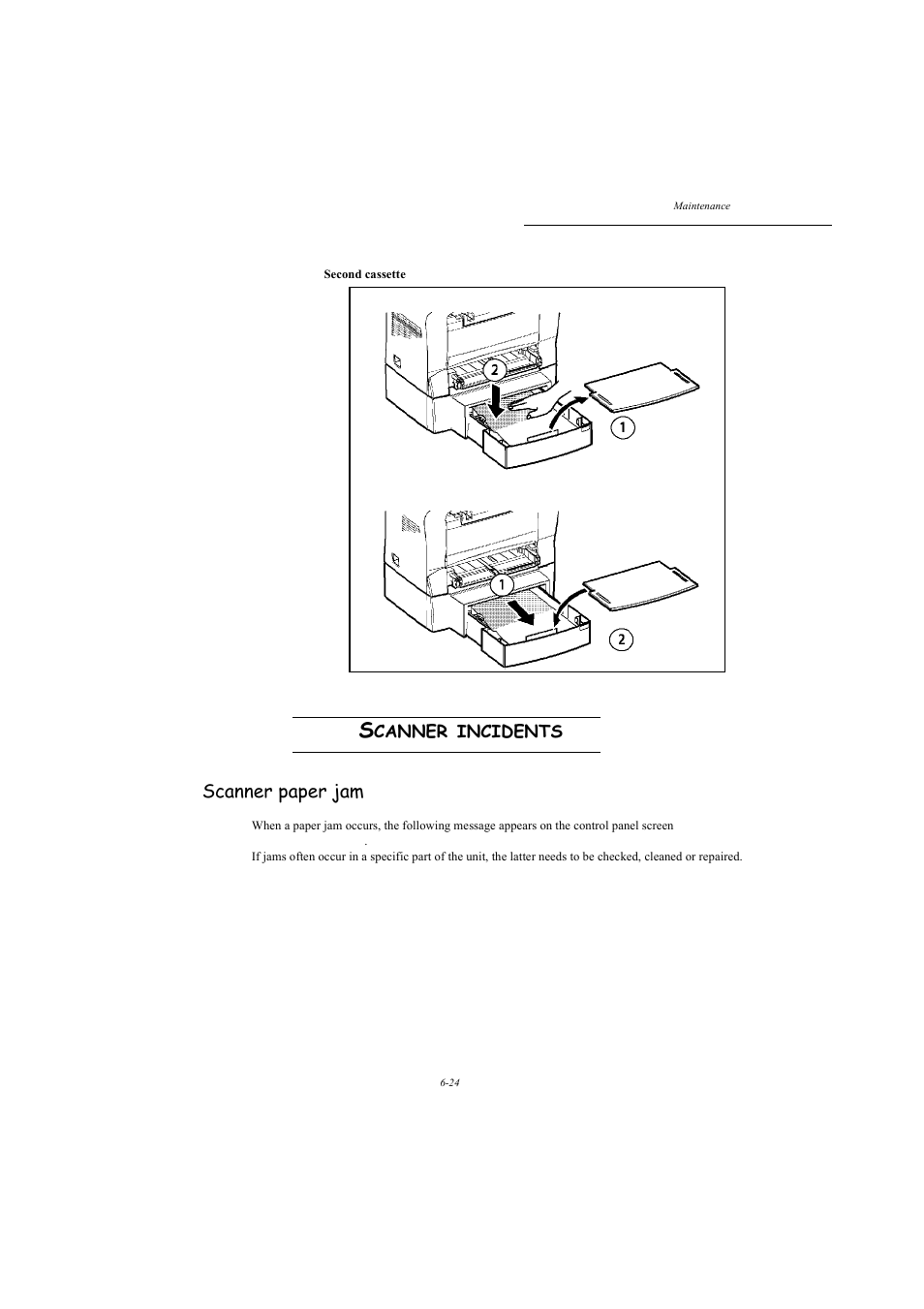 Scanner incidents, Scanner paper jam, Canner | Incidents | TA Triumph-Adler MFP 980 User Manual | Page 117 / 125