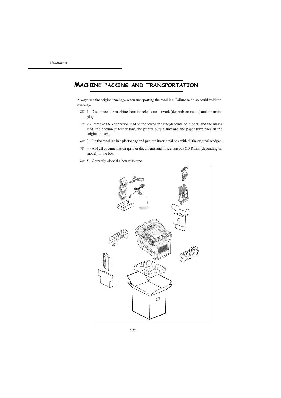Machine packing and transportation, Achine, Packing | Transportation | TA Triumph-Adler MFP 980 User Manual | Page 120 / 125