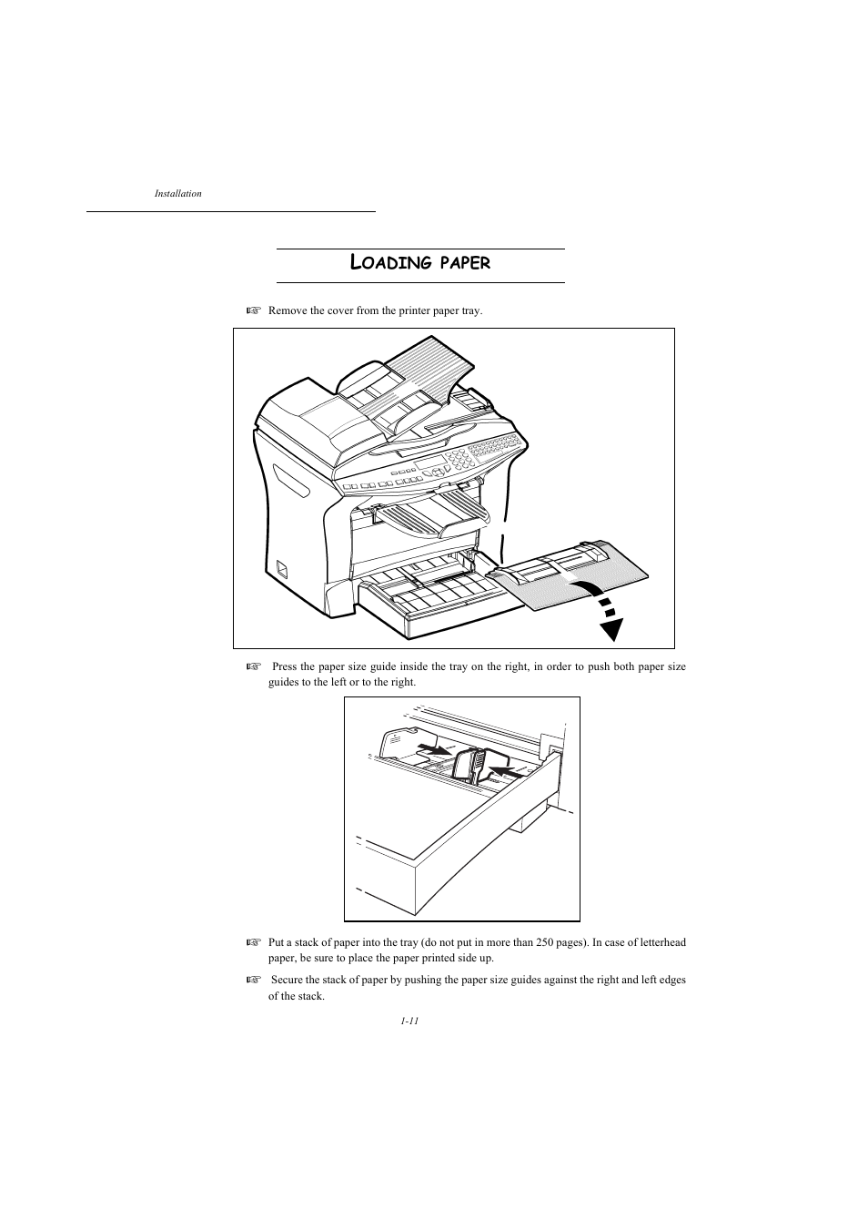 Loading paper, Oading, Paper | TA Triumph-Adler MFP 980 User Manual | Page 18 / 125