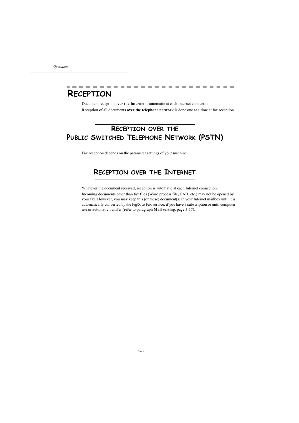 Reception, Reception over the internet, Eception | Pstn) | TA Triumph-Adler MFP 980 User Manual | Page 80 / 125