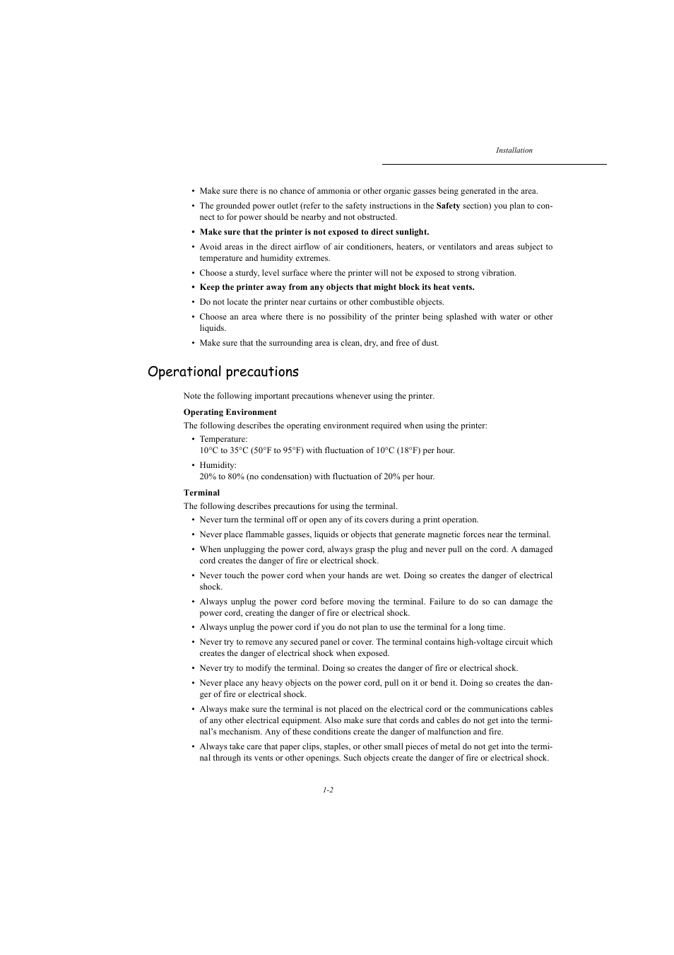 Operational precautions | TA Triumph-Adler MFP 980 User Manual | Page 9 / 125