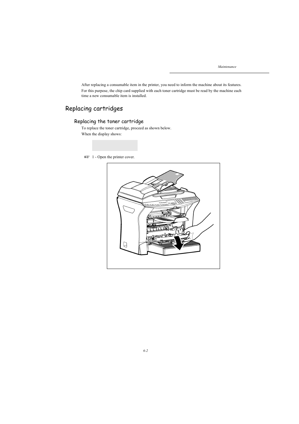 Replacing cartridges, Replacing the toner cartridge | TA Triumph-Adler MFP 980 User Manual | Page 95 / 125