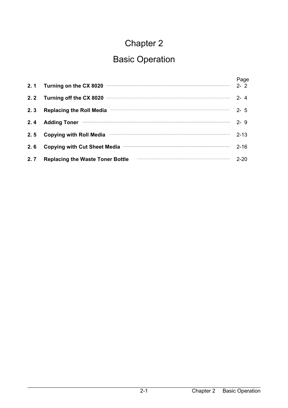 Chapter 2, Basic operation | TA Triumph-Adler CX 8020 User Manual | Page 23 / 84