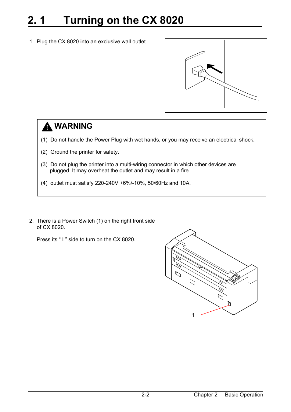 Warning | TA Triumph-Adler CX 8020 User Manual | Page 24 / 84