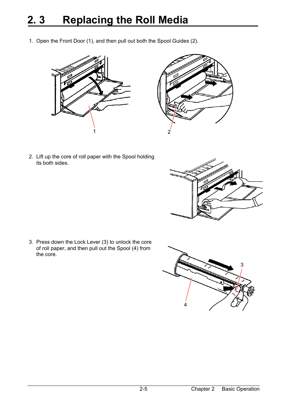 3 replacing the roll media | TA Triumph-Adler CX 8020 User Manual | Page 27 / 84