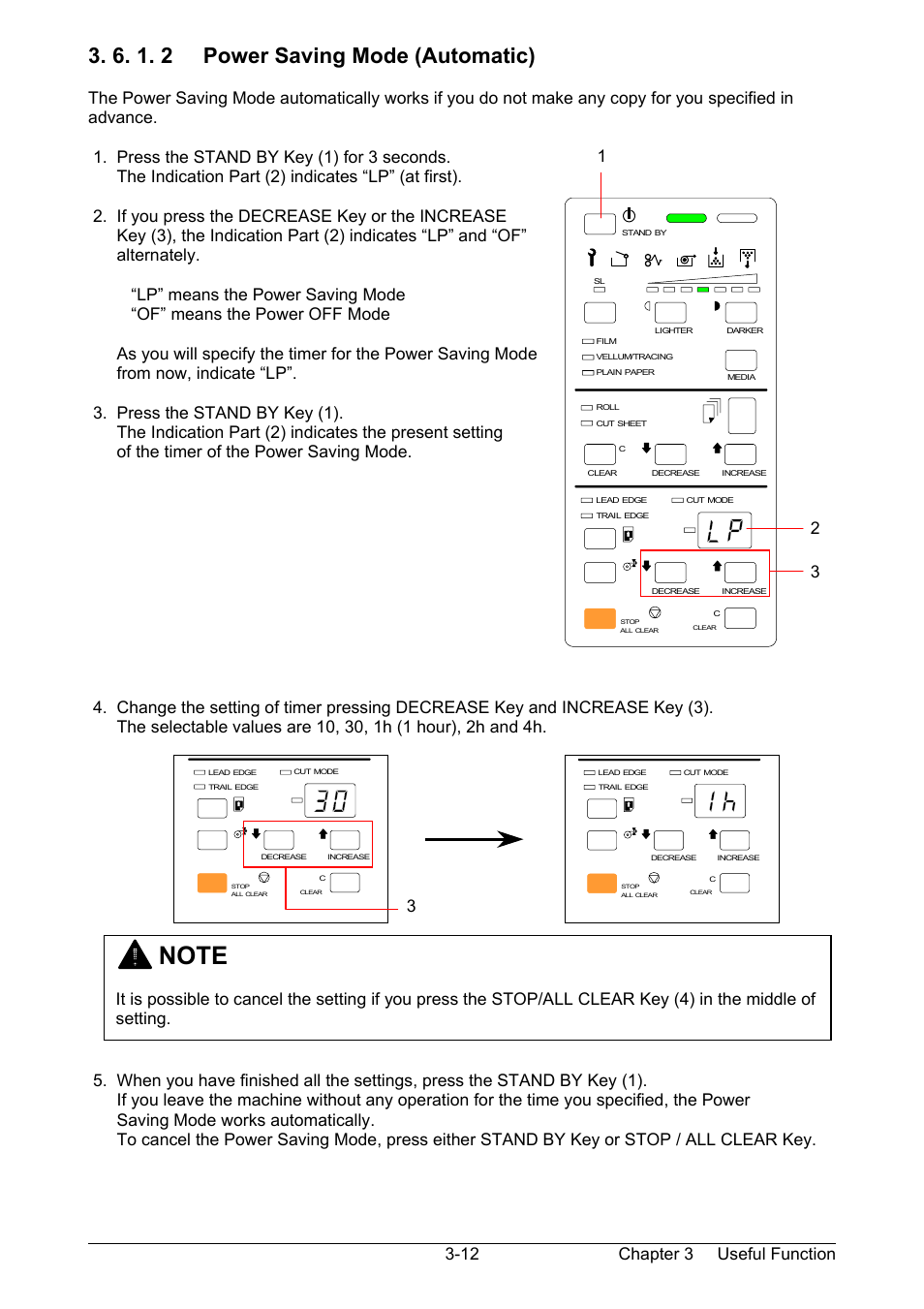 6. 1. 2 power saving mode (automatic) | TA Triumph-Adler CX 8020 User Manual | Page 55 / 84