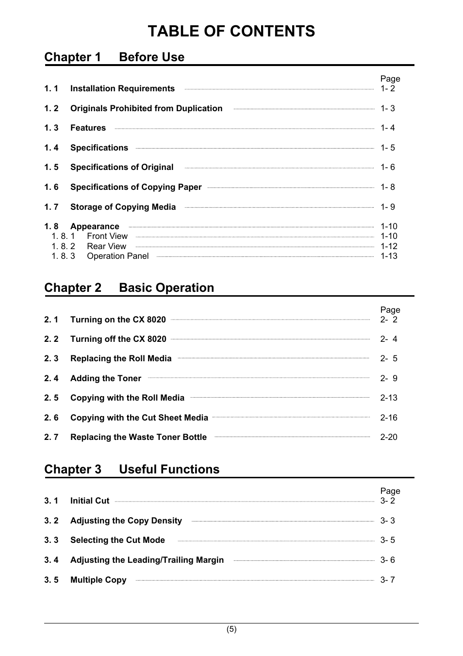 TA Triumph-Adler CX 8020 User Manual | Page 6 / 84