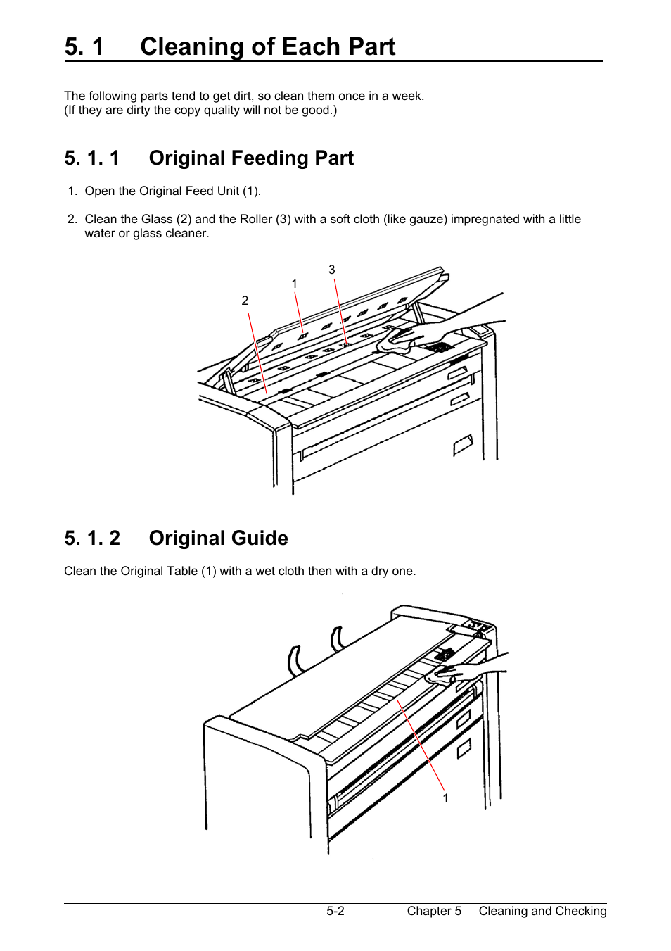1 cleaning of each part, 1. 1 original feeding part, 1. 2 original guide | TA Triumph-Adler CX 8020 User Manual | Page 83 / 84