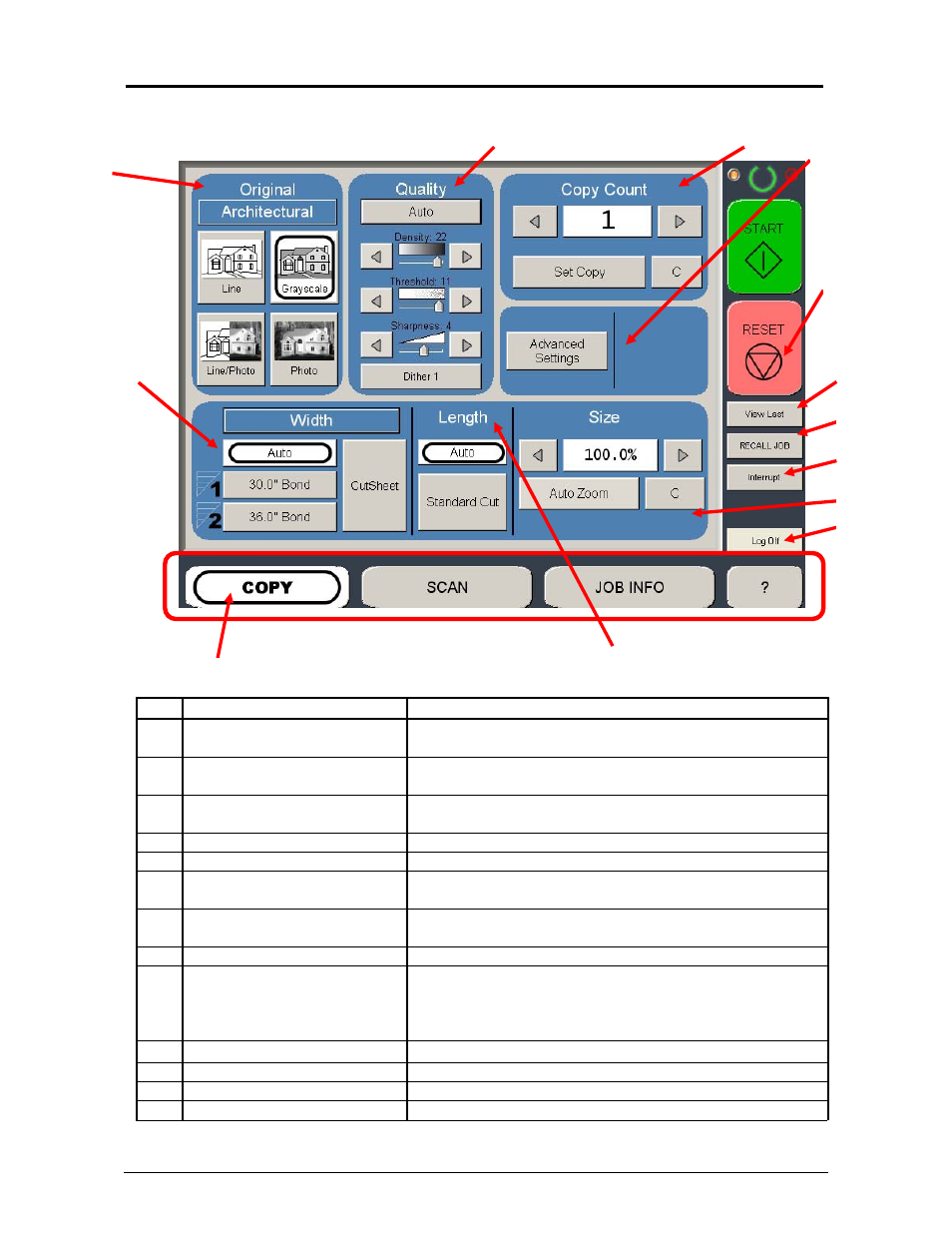 0 copy mode, 1 main screen - general | TA Triumph-Adler CX 8036 User Manual | Page 43 / 268