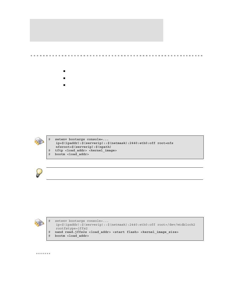 Linux boot methods, Tftp/nfs, Nand-flash | Tftp/nfs nand-flash | Digi 9P 9360/9750 User Manual | Page 46 / 75