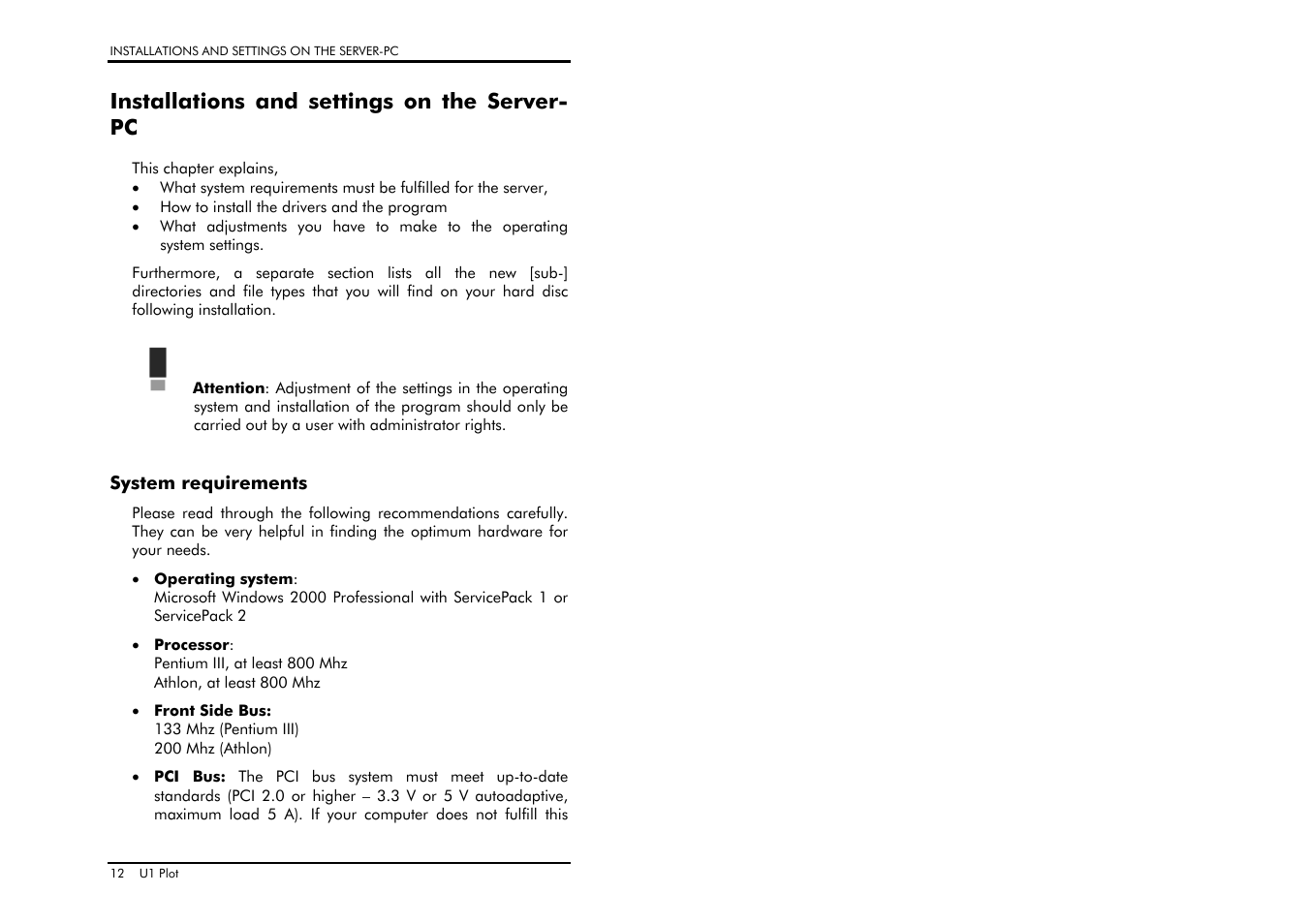 Installations and settings on the server-pc, System requirements, Installations and settings on the server- pc | TA Triumph-Adler CX 8682 User Manual | Page 12 / 129