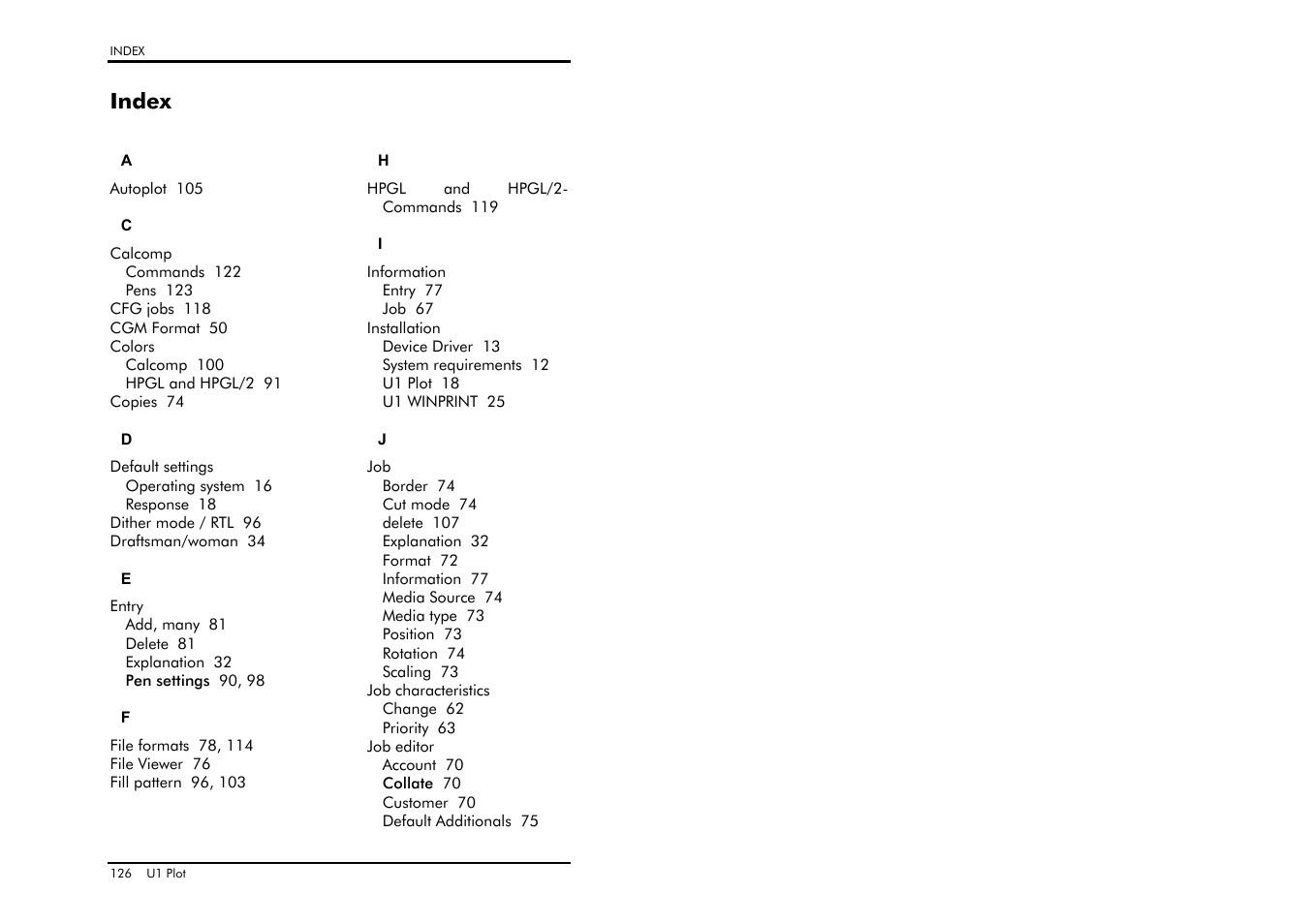 Index | TA Triumph-Adler CX 8682 User Manual | Page 126 / 129