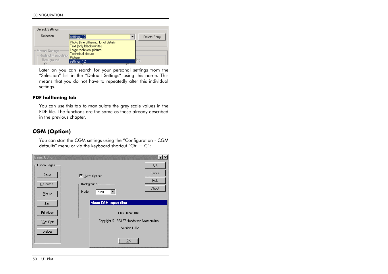 Pdf halftoning tab, Cgm (option) | TA Triumph-Adler CX 8682 User Manual | Page 50 / 129