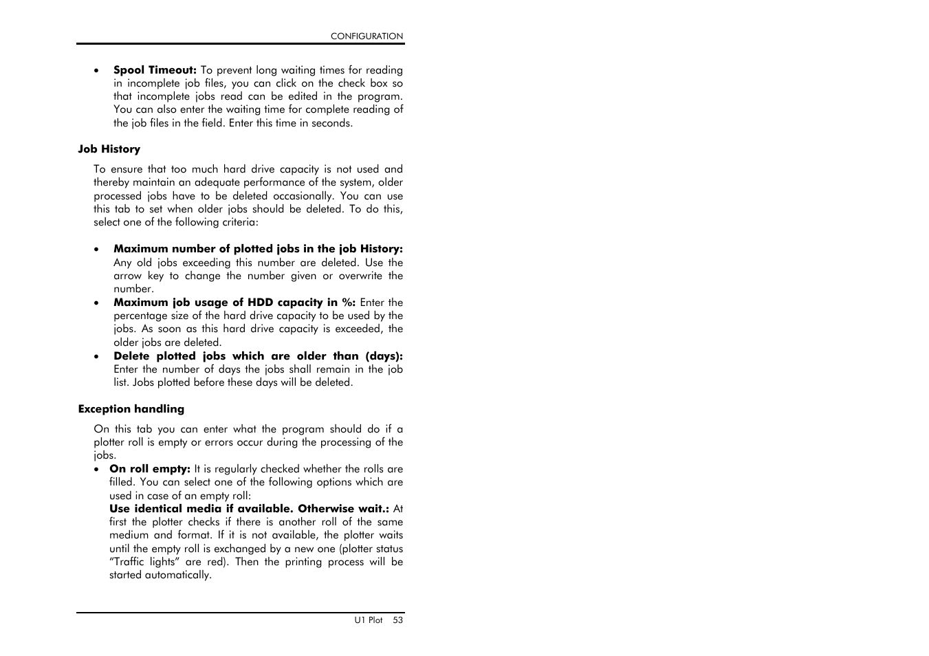 Job history, Exception handling | TA Triumph-Adler CX 8682 User Manual | Page 53 / 129