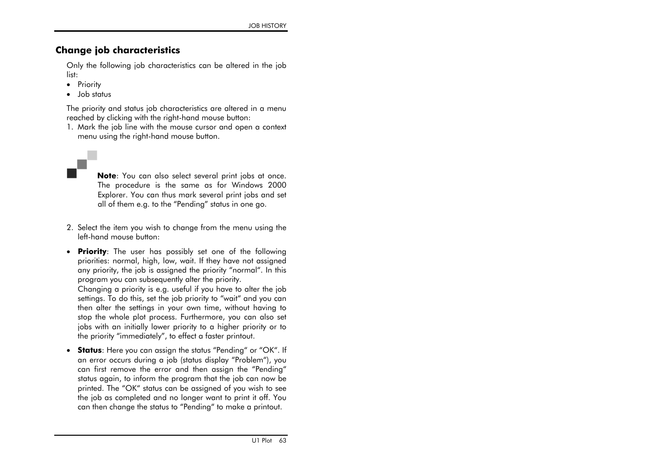 Change job characteristics | TA Triumph-Adler CX 8682 User Manual | Page 63 / 129