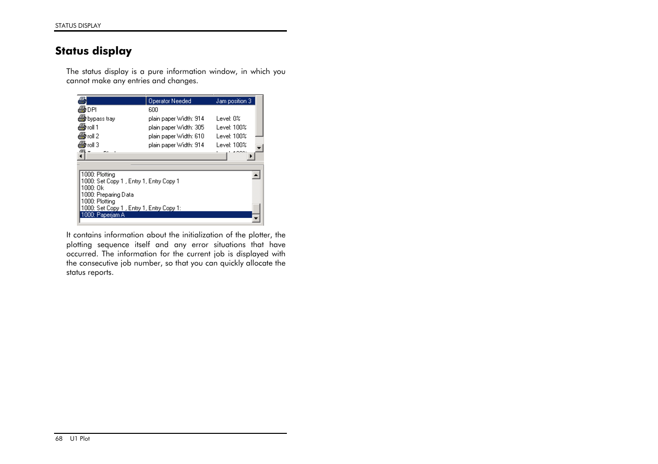 Status display | TA Triumph-Adler CX 8682 User Manual | Page 68 / 129