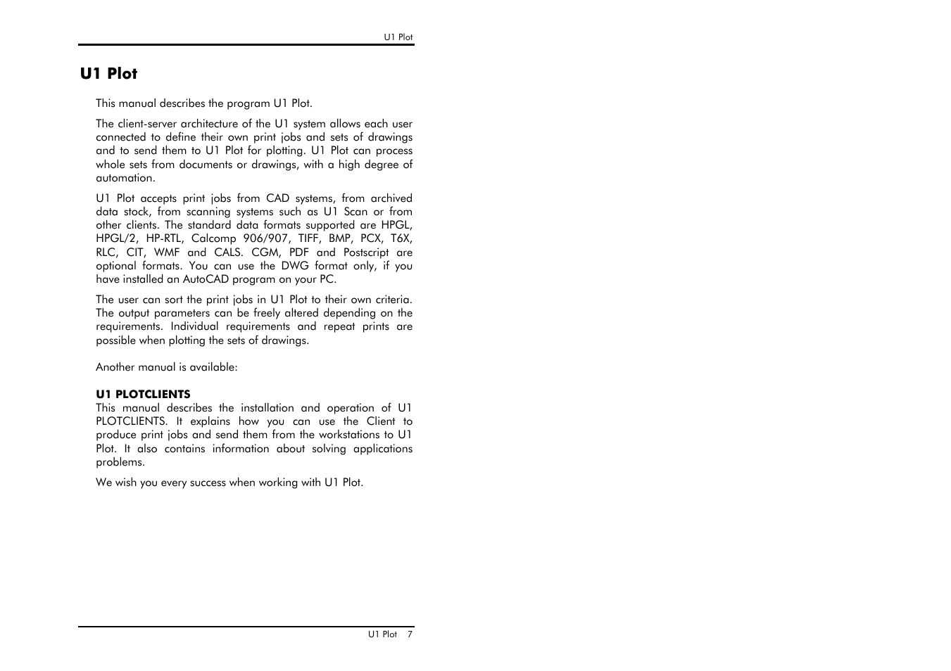 U1 plot | TA Triumph-Adler CX 8682 User Manual | Page 7 / 129