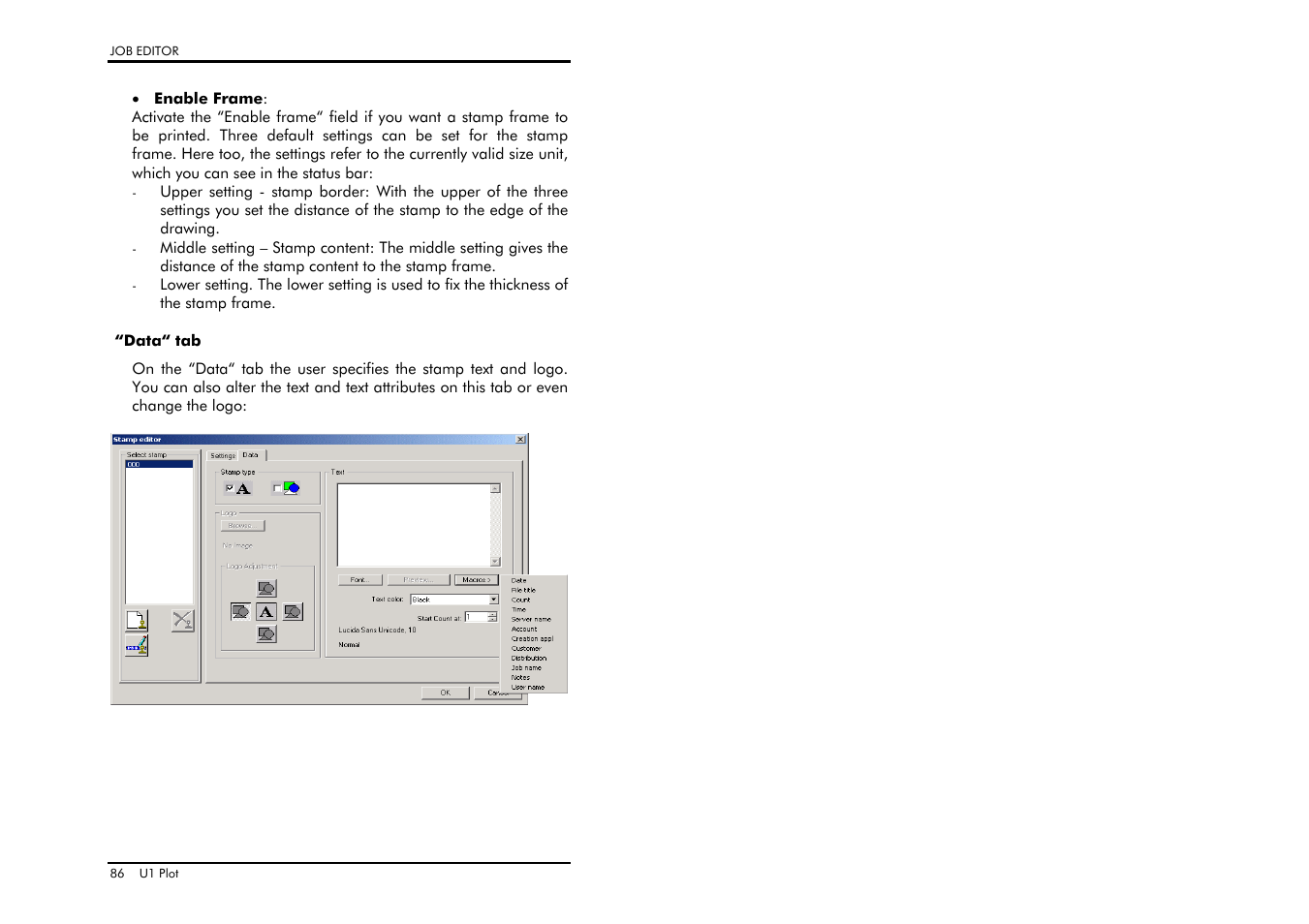Data“ tab | TA Triumph-Adler CX 8682 User Manual | Page 86 / 129