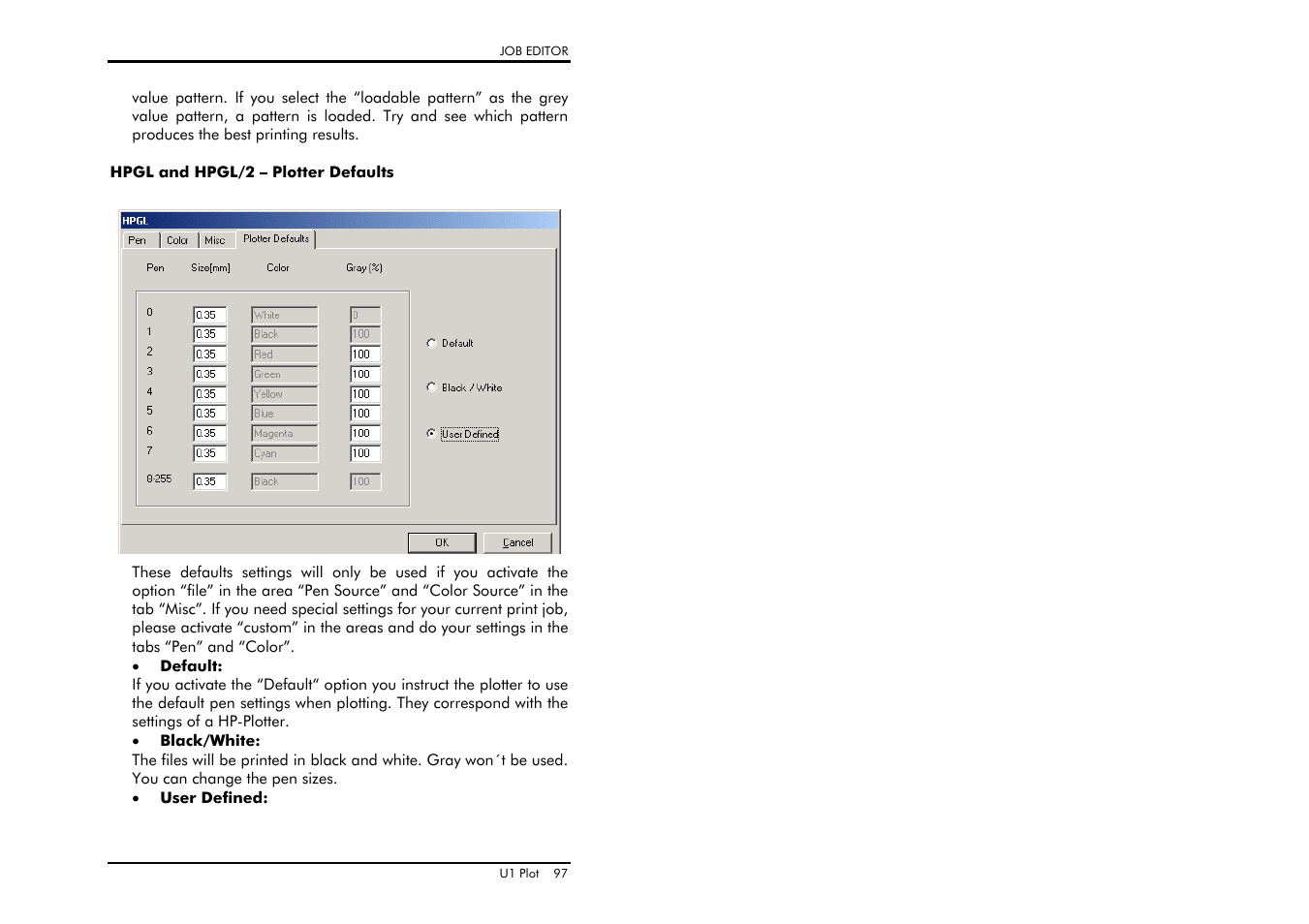 Hpgl and hpgl/2 – plotter defaults | TA Triumph-Adler CX 8682 User Manual | Page 97 / 129