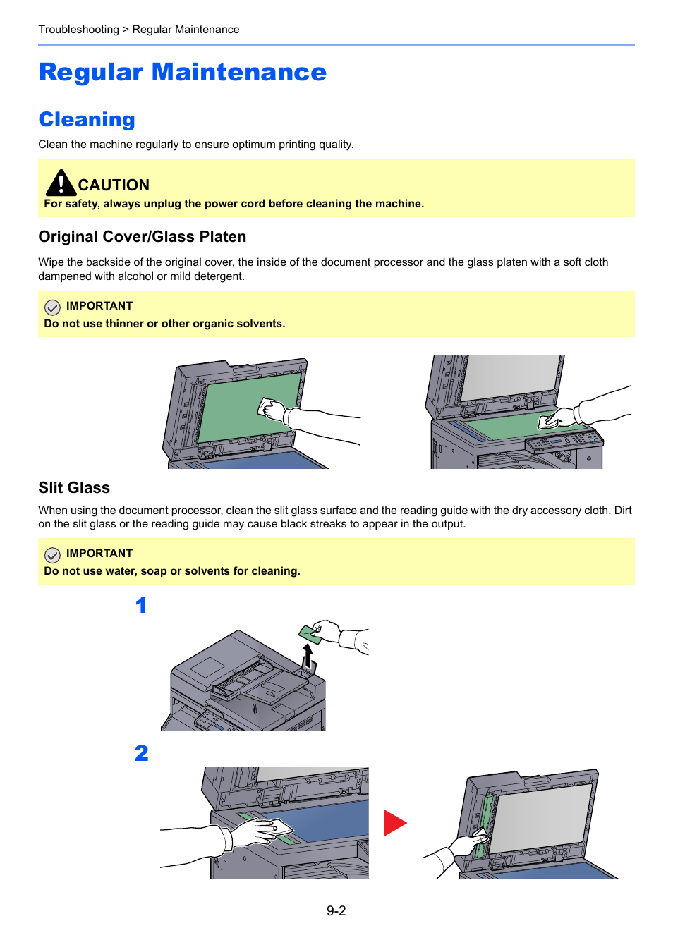 Regular maintenance, Cleaning, Regular maintenance -2 | Cleaning -2 | TA Triumph-Adler 1855 User Manual | Page 169 / 212