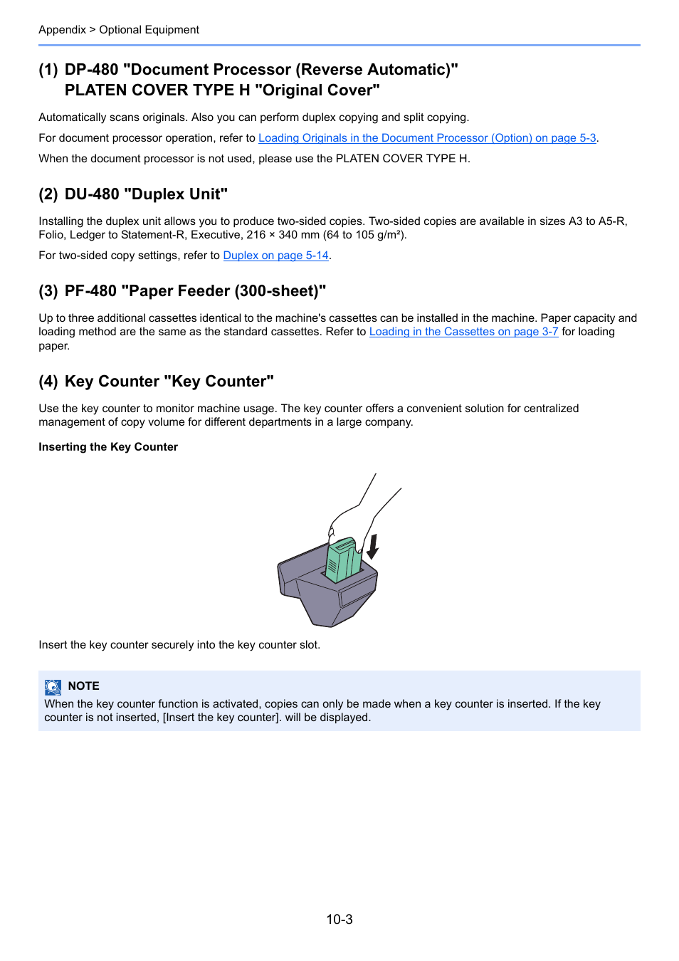 2) du-480 "duplex unit, 4) key counter "key counter | TA Triumph-Adler 1855 User Manual | Page 189 / 212