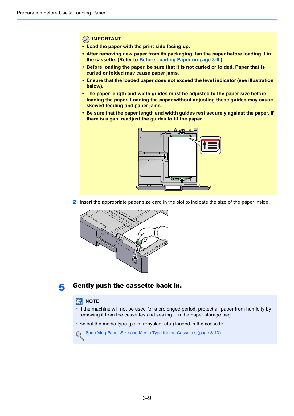 Gently push the cassette back in | TA Triumph-Adler 1855 User Manual | Page 61 / 212