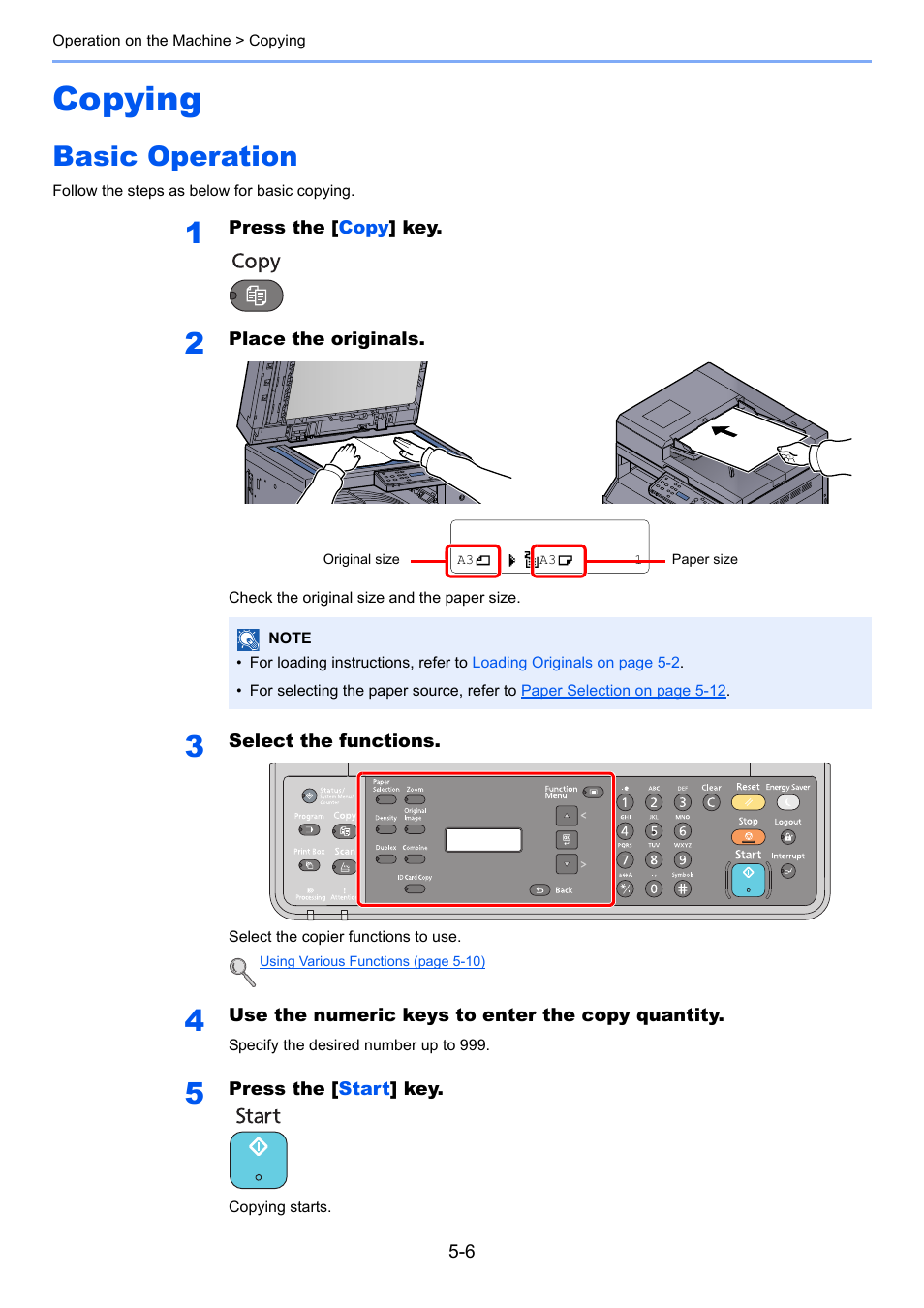 Copying, Basic operation, Copying -6 | Basic operation -6 | TA Triumph-Adler 1855 User Manual | Page 85 / 212