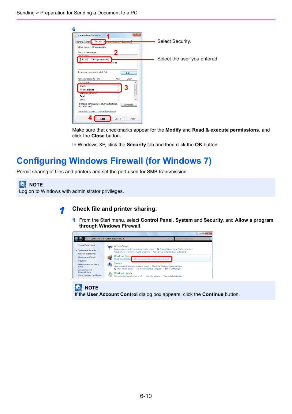 Configuring windows firewall (for windows 7), Configuring windows firewall (for windows 7) -10 | TA Triumph-Adler 206ci User Manual | Page 170 / 382
