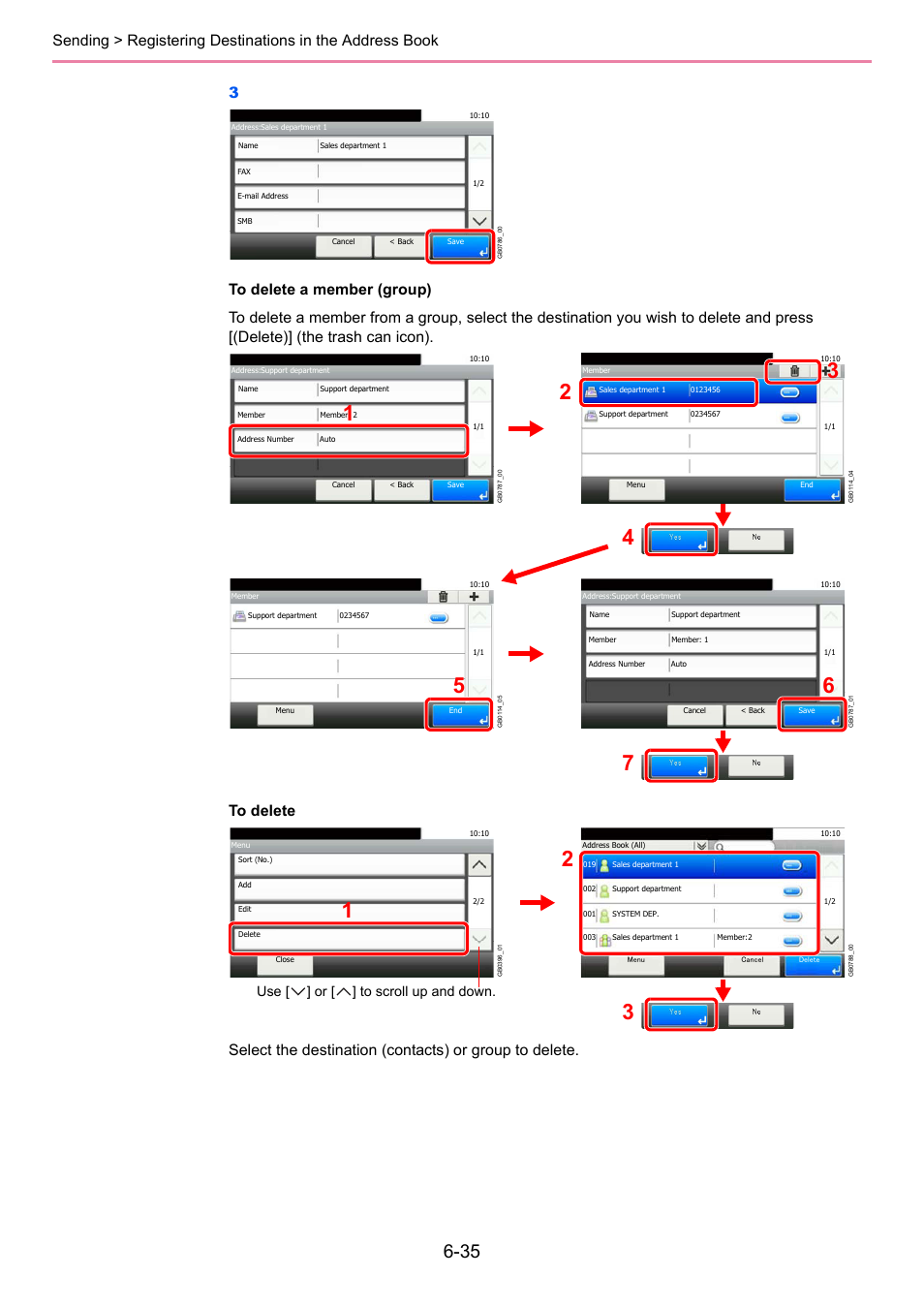 Use [ ] or [ ] to scroll up and down | TA Triumph-Adler 206ci User Manual | Page 195 / 382