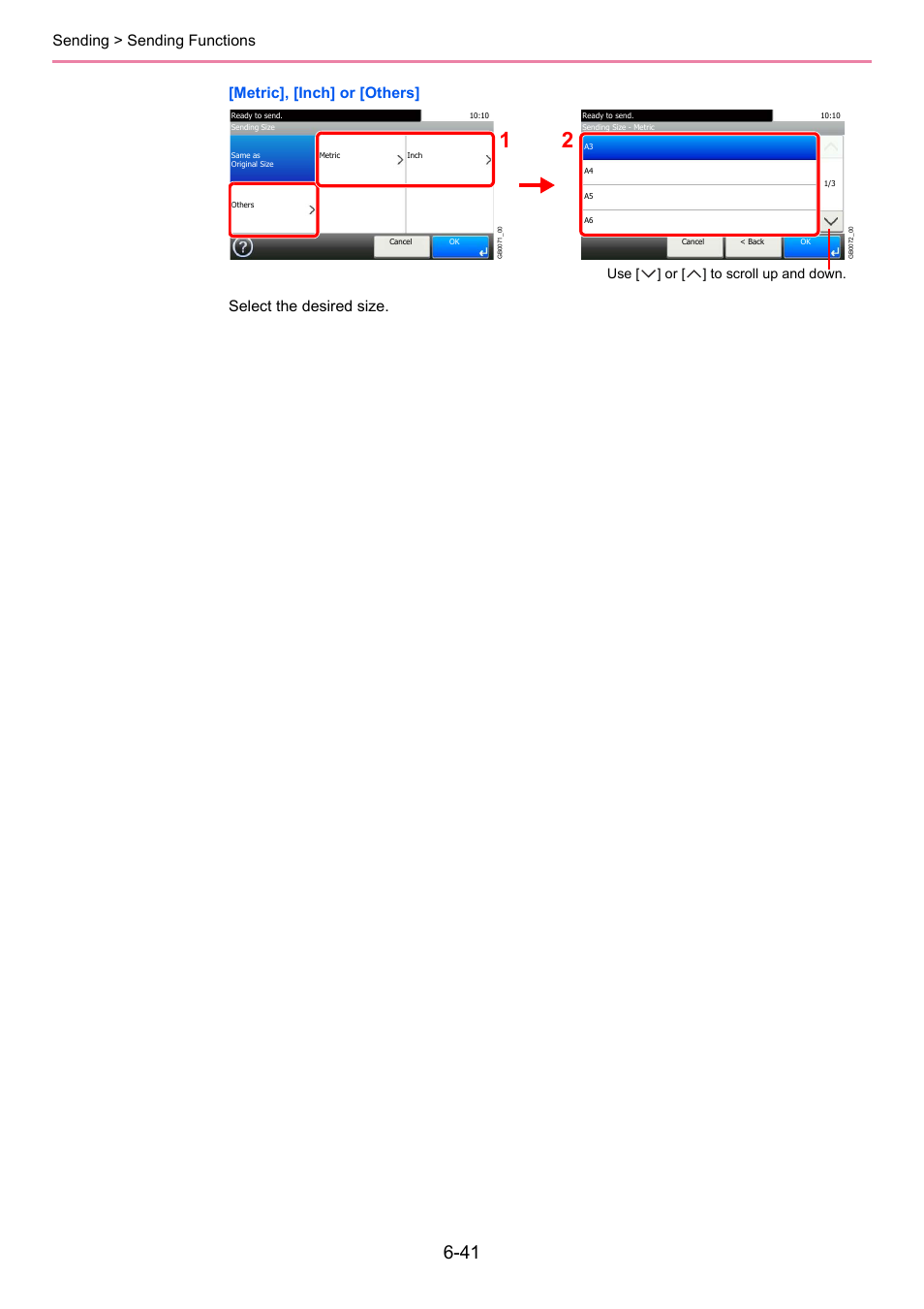 Use [ ] or [ ] to scroll up and down | TA Triumph-Adler 206ci User Manual | Page 201 / 382