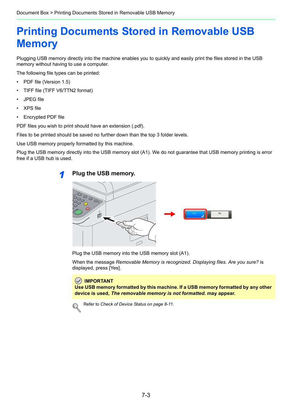 Printing documents stored in removable usb memory | TA Triumph-Adler 206ci User Manual | Page 213 / 382