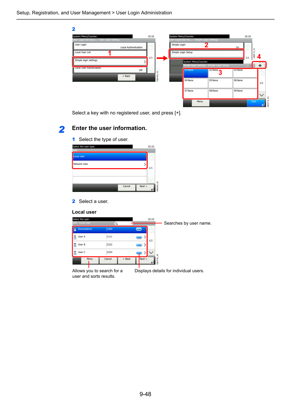 Enter the user information | TA Triumph-Adler 206ci User Manual | Page 288 / 382