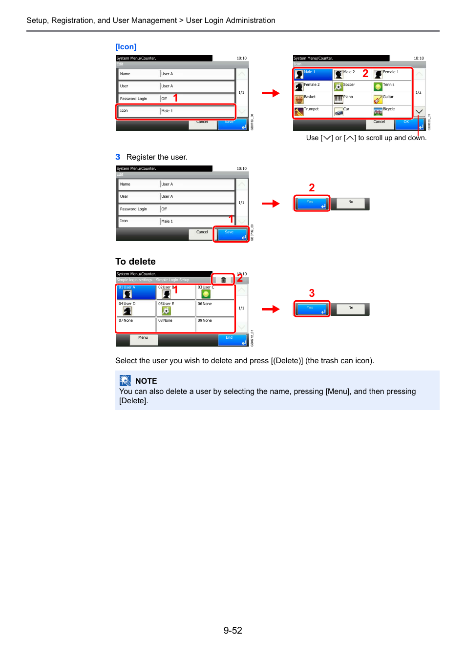Use [ ] or [ ] to scroll up and down | TA Triumph-Adler 206ci User Manual | Page 292 / 382