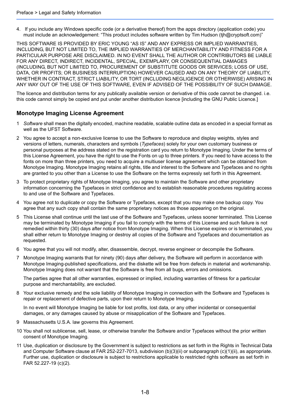 Monotype imaging license agreement | TA Triumph-Adler 206ci User Manual | Page 30 / 382