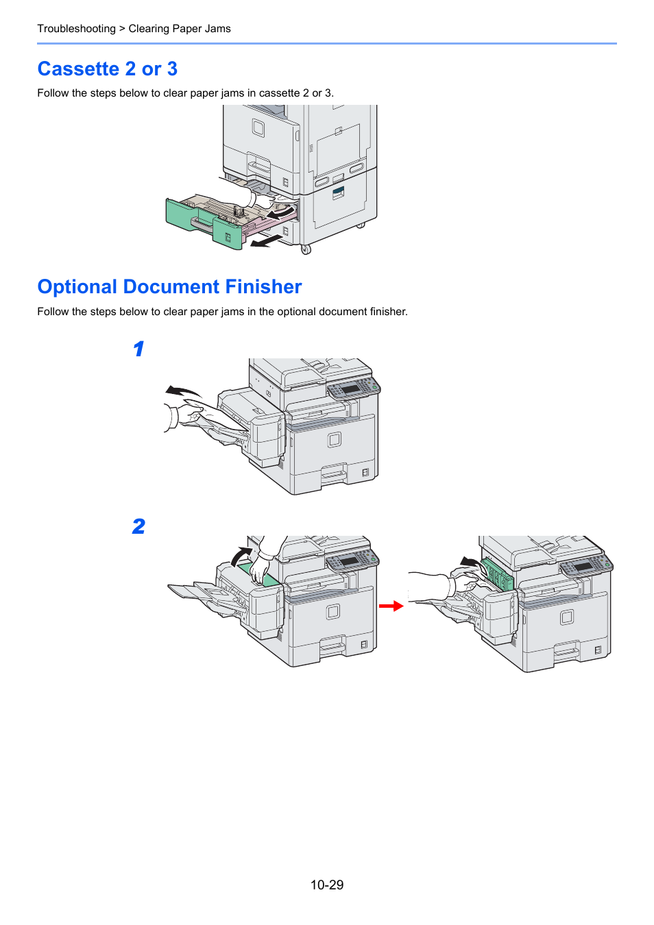 Cassette 2 or 3, Optional document finisher, Cassette 2 or 3 -29 optional document finisher -29 | TA Triumph-Adler 206ci User Manual | Page 345 / 382
