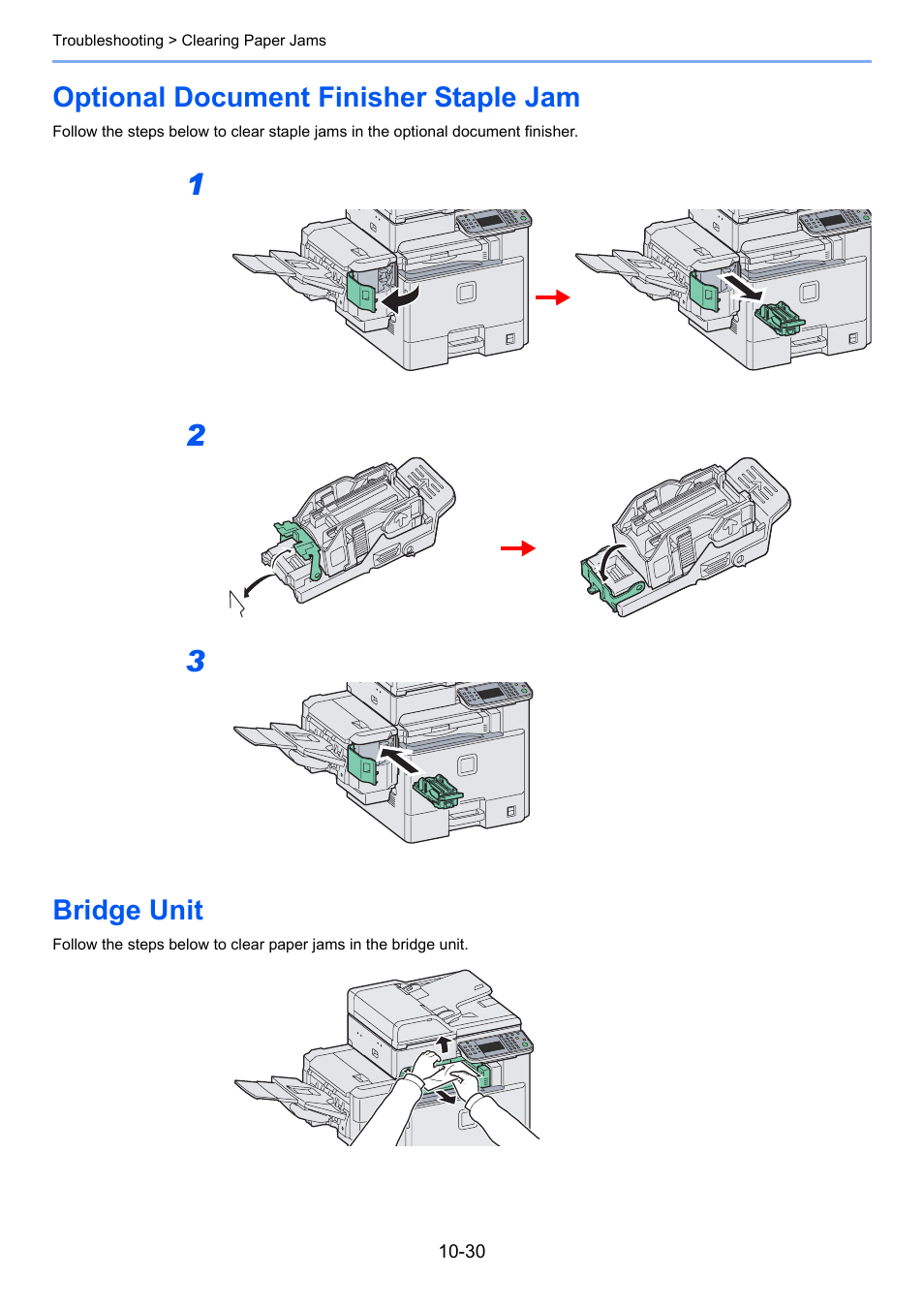 Optional document finisher staple jam, Bridge unit | TA Triumph-Adler 206ci User Manual | Page 346 / 382