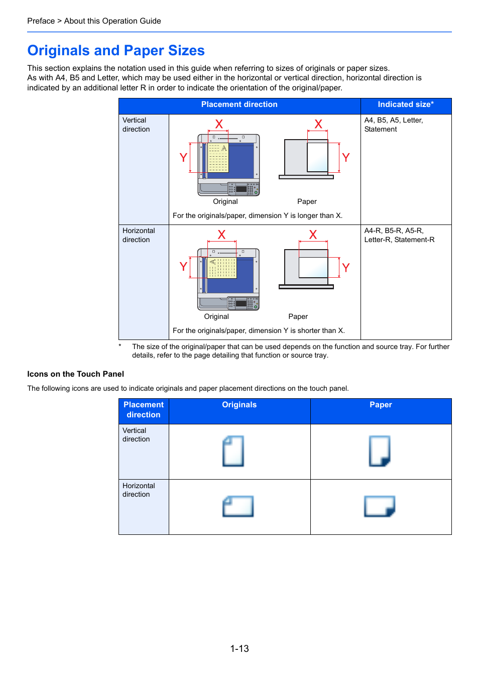 Originals and paper sizes, Originals and paper sizes -13 | TA Triumph-Adler 206ci User Manual | Page 35 / 382