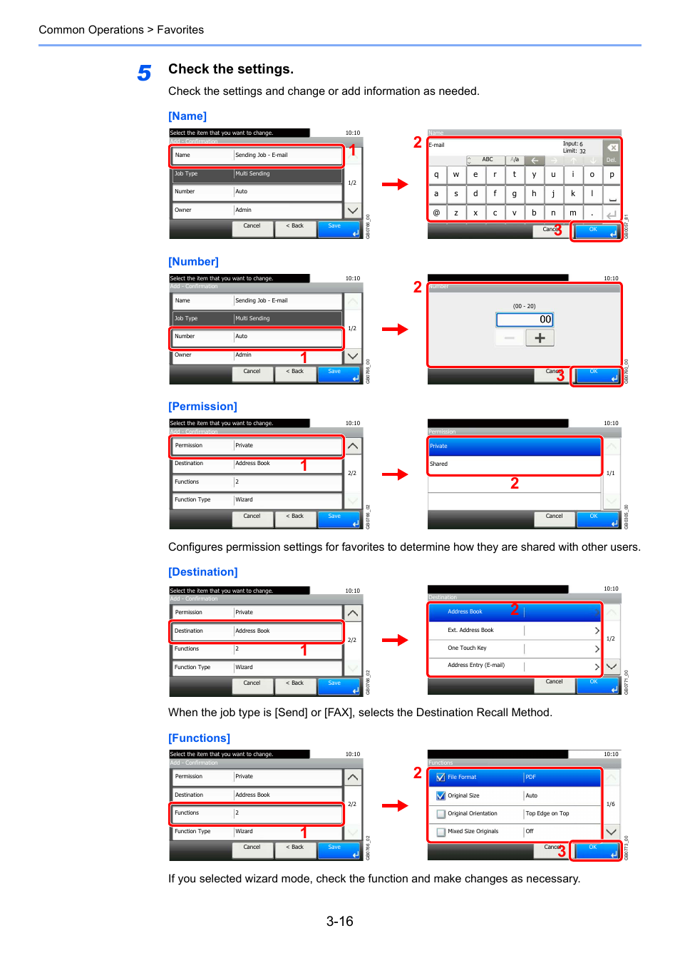 Check the settings, Common operations > favorites | TA Triumph-Adler 206ci User Manual | Page 80 / 382