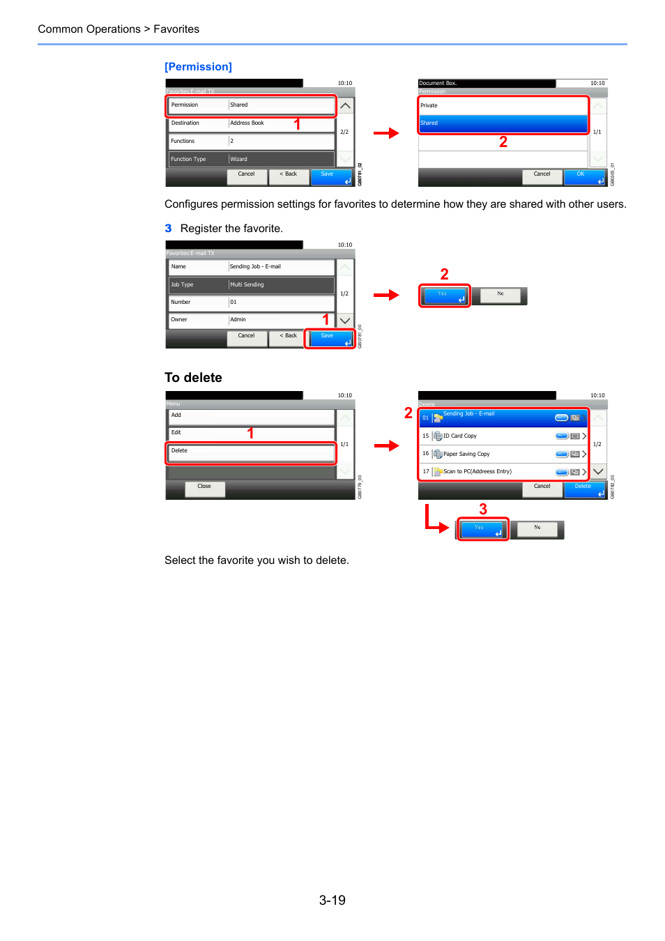 Select the favorite you wish to delete | TA Triumph-Adler 206ci User Manual | Page 83 / 382