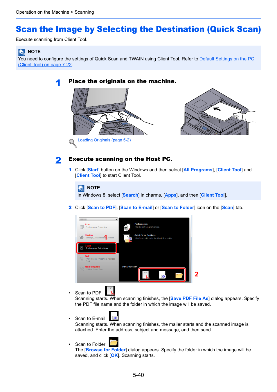 Scan the image by selecting the | TA Triumph-Adler 2256 User Manual | Page 146 / 267