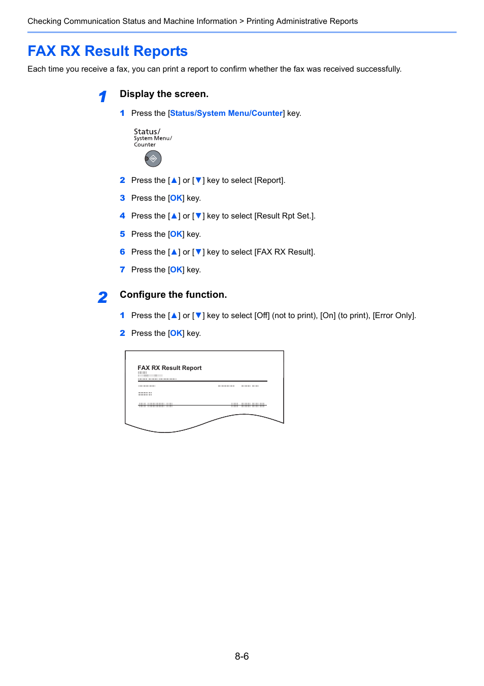 Fax rx result reports, Fax rx result reports -6 | TA Triumph-Adler 2256 User Manual | Page 107 / 152