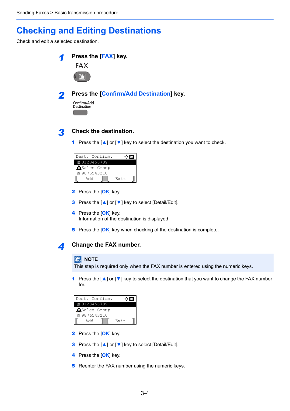 Checking and editing destinations, Checking and editing destinations -4 | TA Triumph-Adler 2256 User Manual | Page 43 / 152