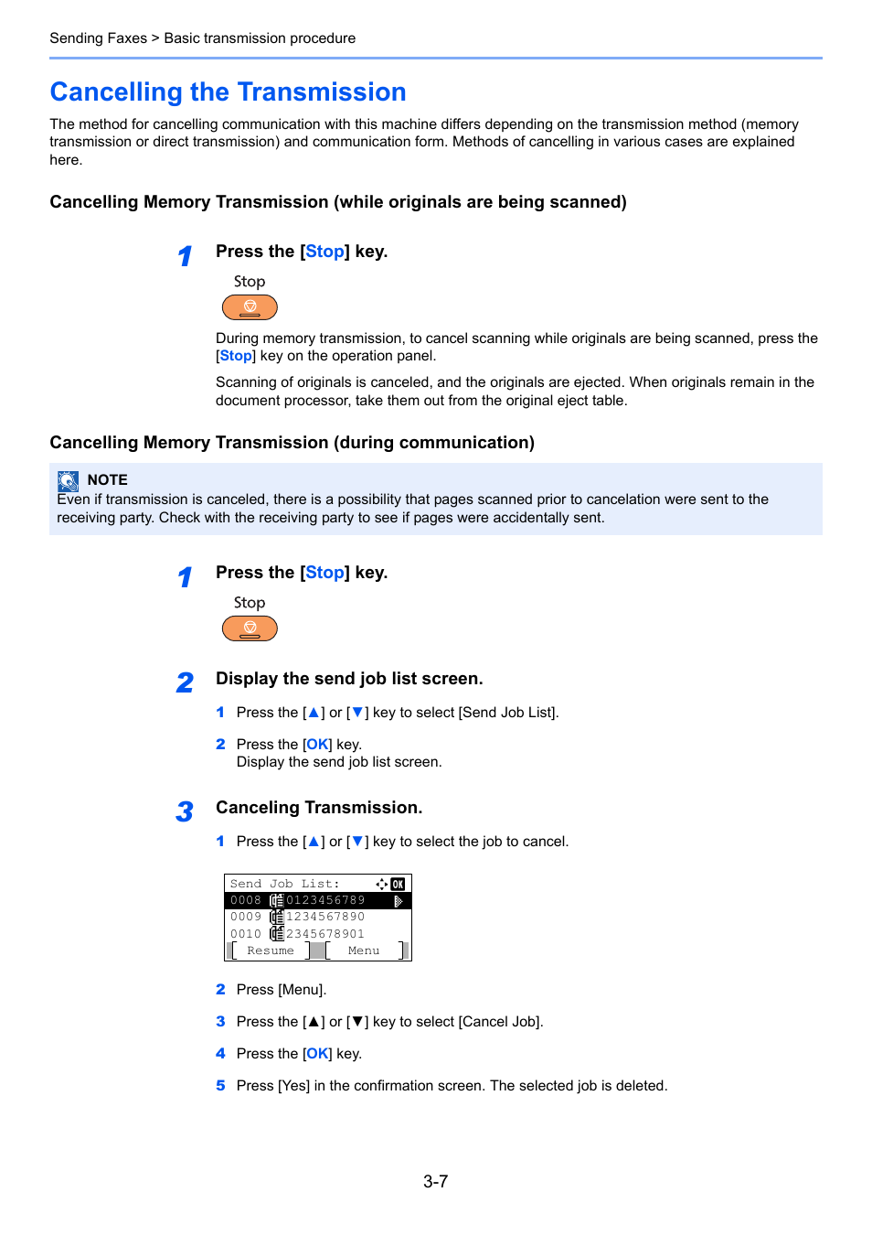 Cancelling the transmission, Cancelling the transmission -7 | TA Triumph-Adler 2256 User Manual | Page 46 / 152