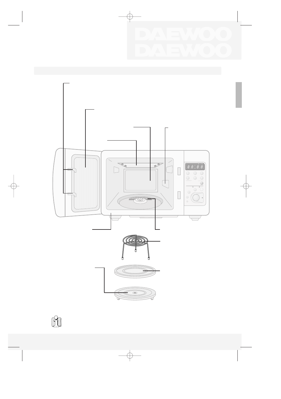A n d, The microwave oven, This metal rack is used with the rotating plate | Daewoo KOC-870T User Manual | Page 5 / 18
