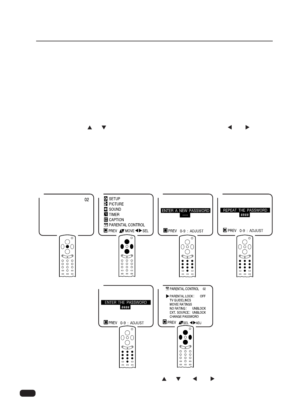 Parental control settings | Daewoo DTQ 25S2FCV User Manual | Page 25 / 32