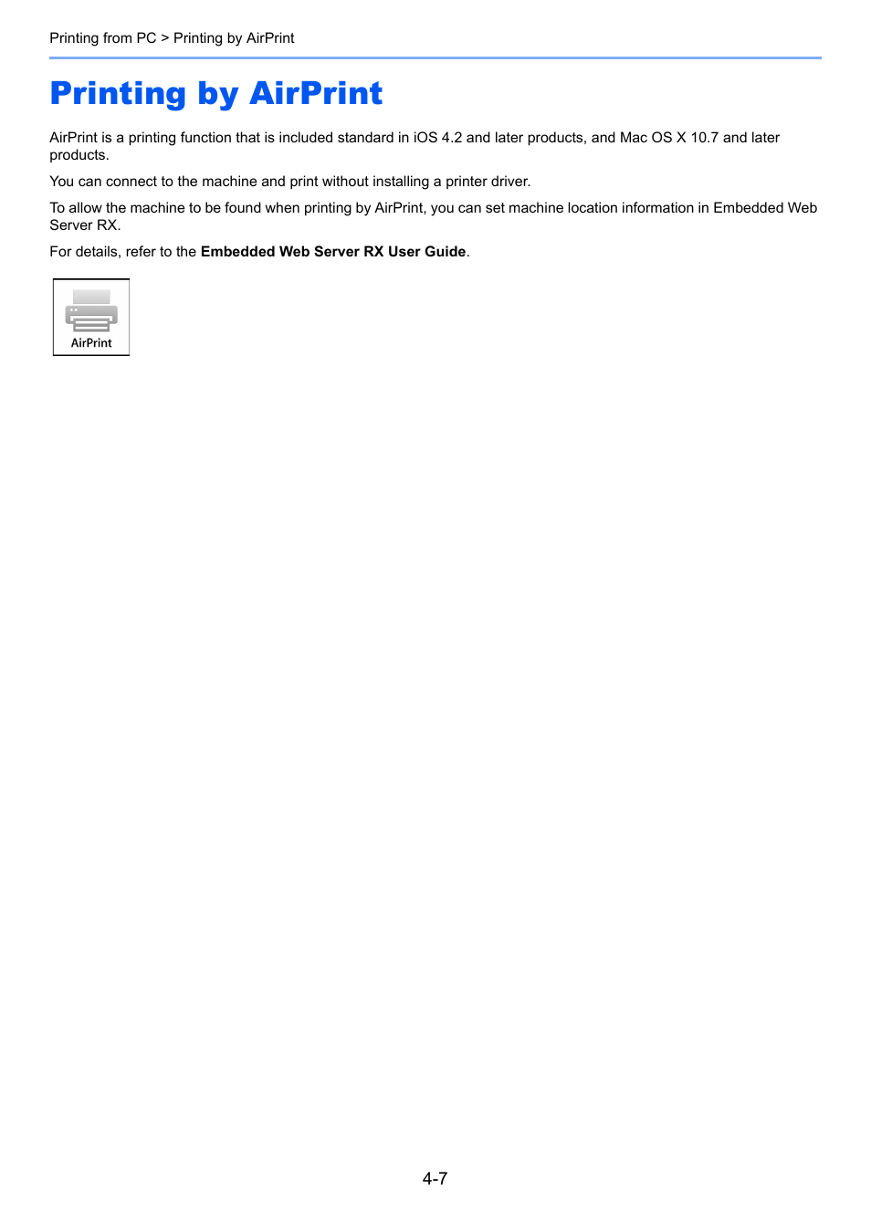 Printing by airprint, Printing by airprint -7 | TA Triumph-Adler 2500ci User Manual | Page 169 / 530
