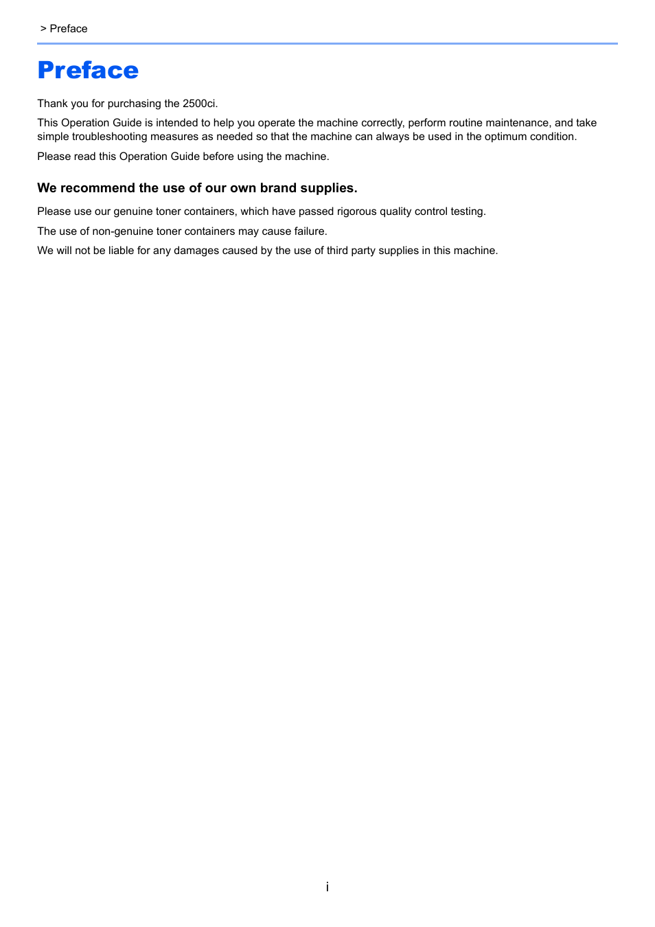 Preface | TA Triumph-Adler 2500ci User Manual | Page 2 / 530
