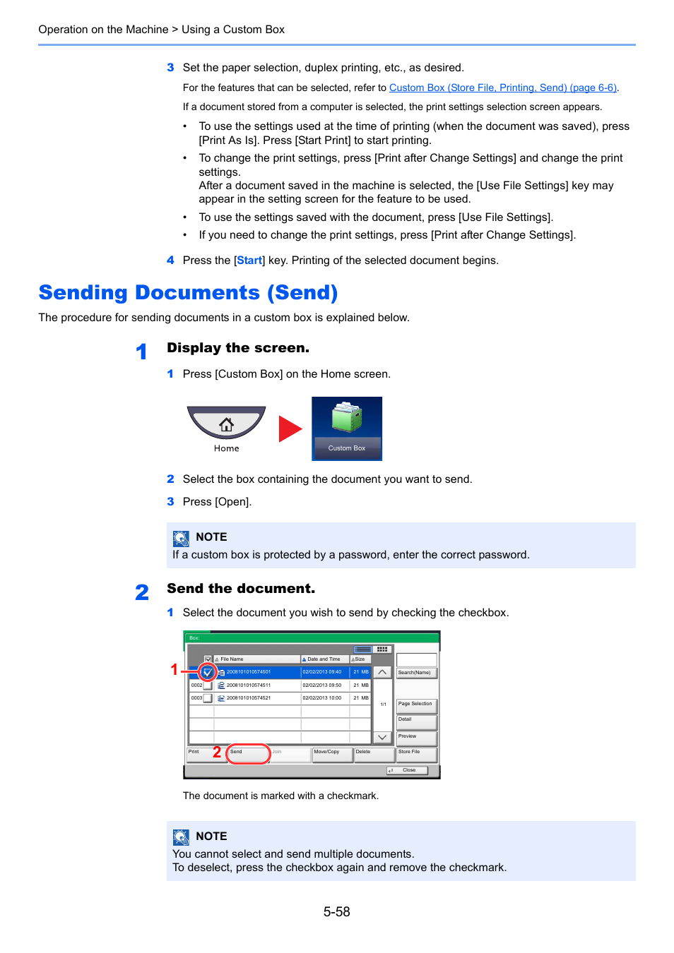 Sending documents (send), Sending documents (send) -58, Display the screen | Send the document | TA Triumph-Adler 2500ci User Manual | Page 232 / 530