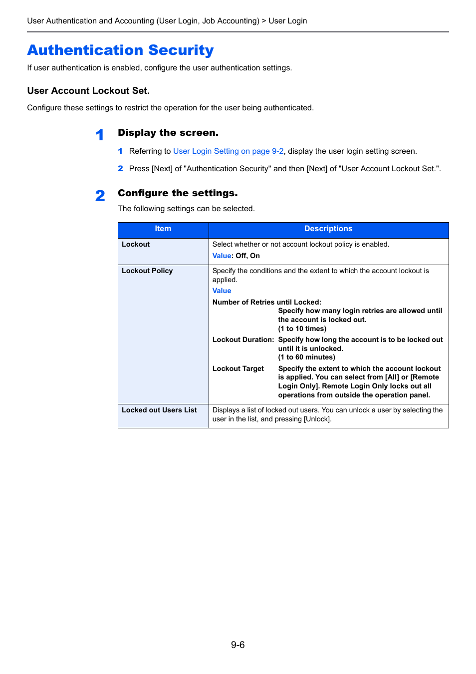 Authentication security, Authentication security -6 | TA Triumph-Adler 2500ci User Manual | Page 400 / 530