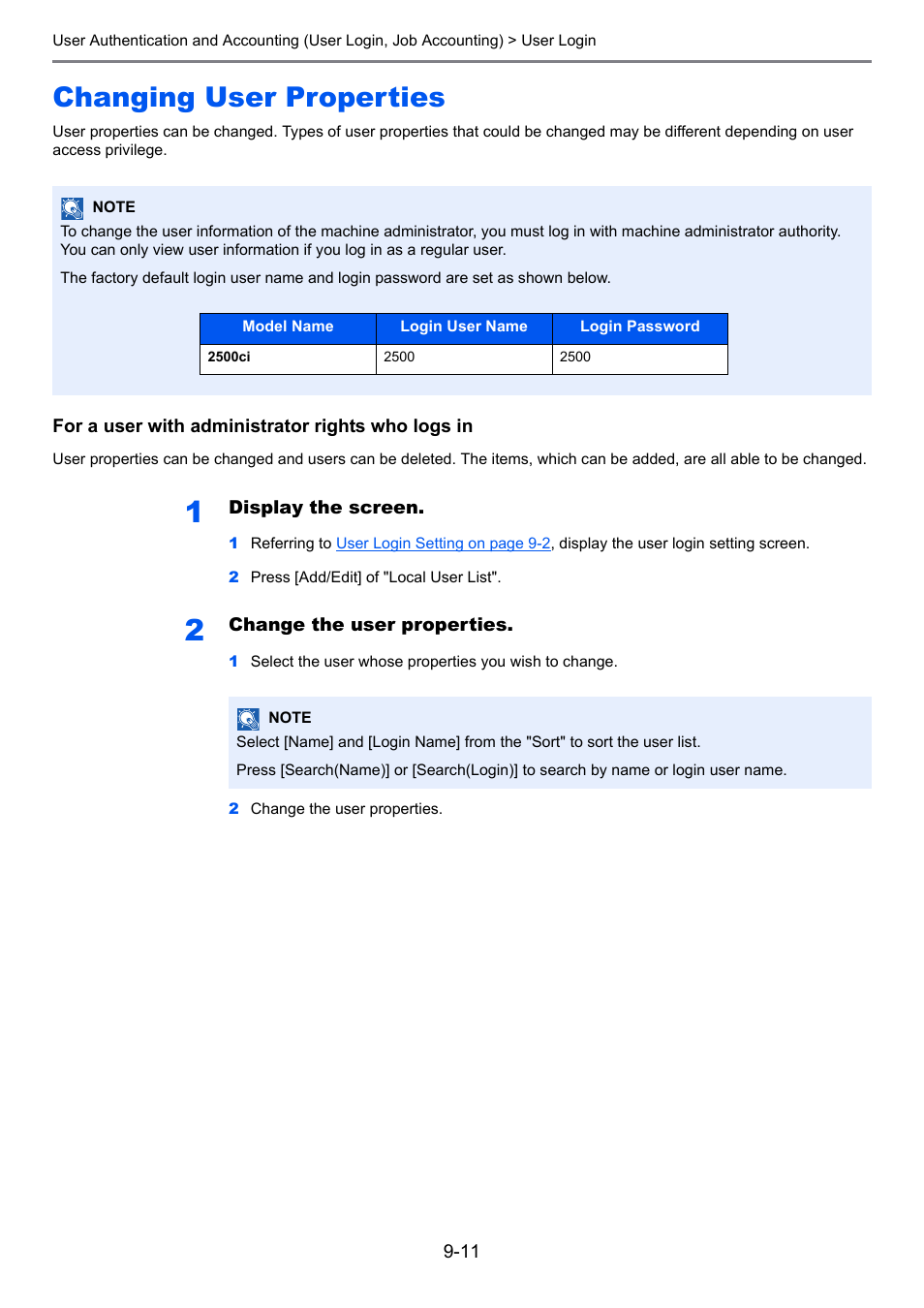 Changing user properties, Changing user properties -11 | TA Triumph-Adler 2500ci User Manual | Page 405 / 530